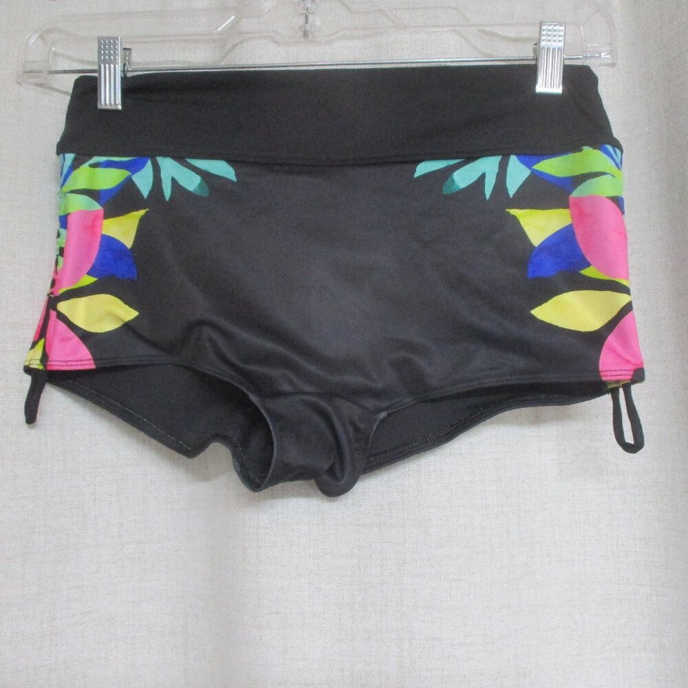 Victorias Secret PINK black tropical floral side gathered shorts bottoms